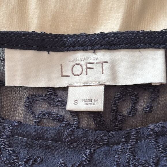 Loft | Sheer Lace Long Sleeve Shirt Size S - Picture 6 of 10